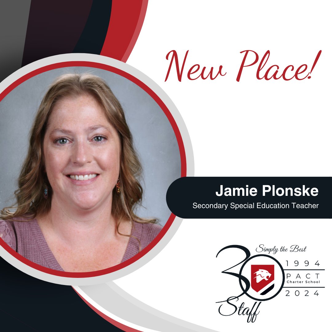 It's a new place for Jamie Plonske! PACT Special Education teacher by day, PACT mom by night...Ms. Plonske is a true Panther! Congratulations on your new role! #PACTpride #SimplyTheBestStaff