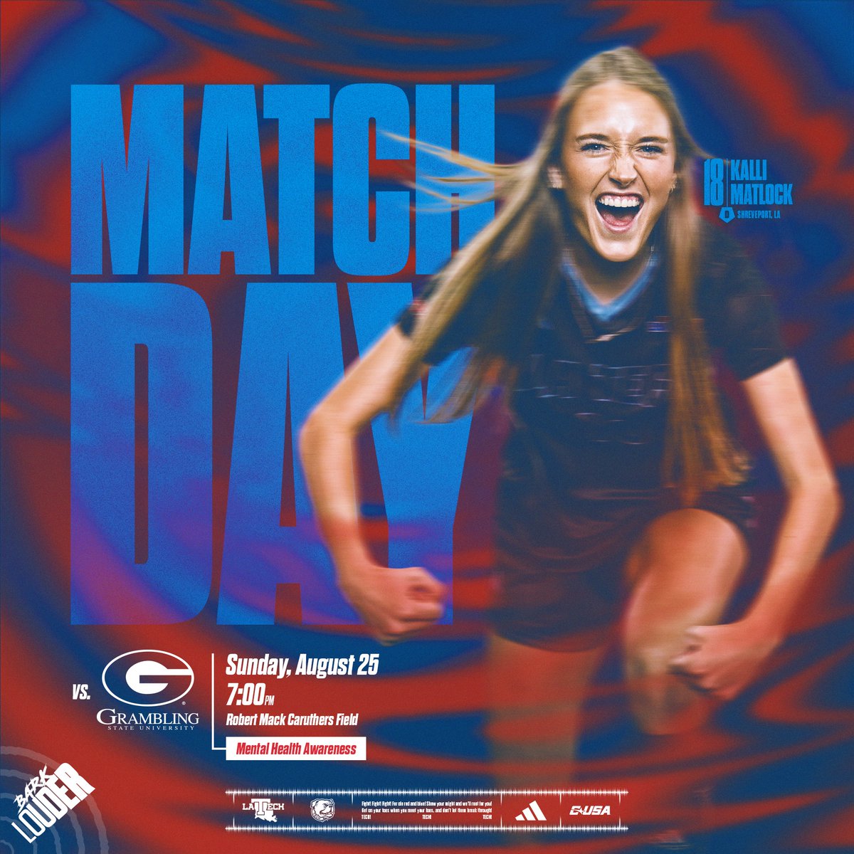 LA Tech Soccer โฝ (@latechsoc) on Twitter photo ๐ขDOGS PLAY TODAY
๐- Grambling
๐- 7 p.m.
๐- Ruston,  La. 
๐- LATechSports.com/Stats ๐ขDOGS PLAY TODAY
๐- Grambling
๐- 7 p.m.
๐- Ruston,  La. 
๐- LATechSports.com/Stats