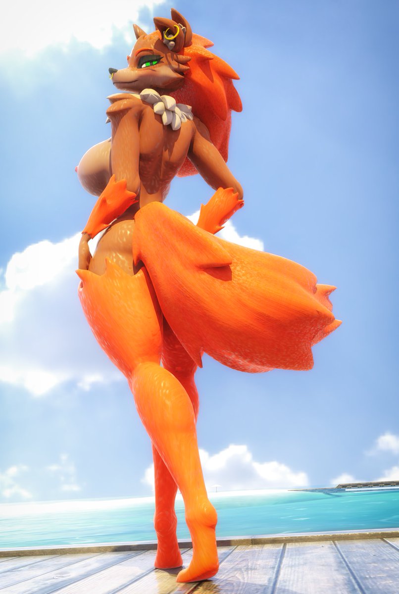 It was supposed to be a Kidnapper Fox from lethal company
but in the end, due to a fairly strong change in the concept 
and deviation from the external parameters of the character
Now it is a "mutant" fox named Fanessa 🦊

Which appeared in the exclusion zone :D
#nsfw #yiff #fox