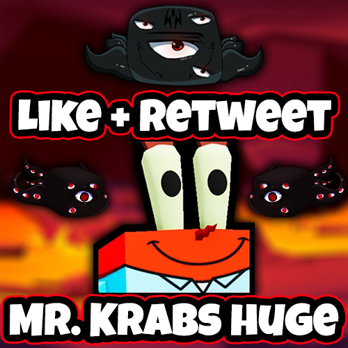 BabyVapor's tweet photo. 👻👺 Sukuna Bob has appeared! He's giving away a Mr Krabs Huge! Last winners were chosen btw! Congrats!  
📷Follow if you want to keep up with more!   #PetSimulator99  #ps99 #PetSim99 #ROBLOX #petsimulator99giveaway https://t.co/j8XCuloIf6