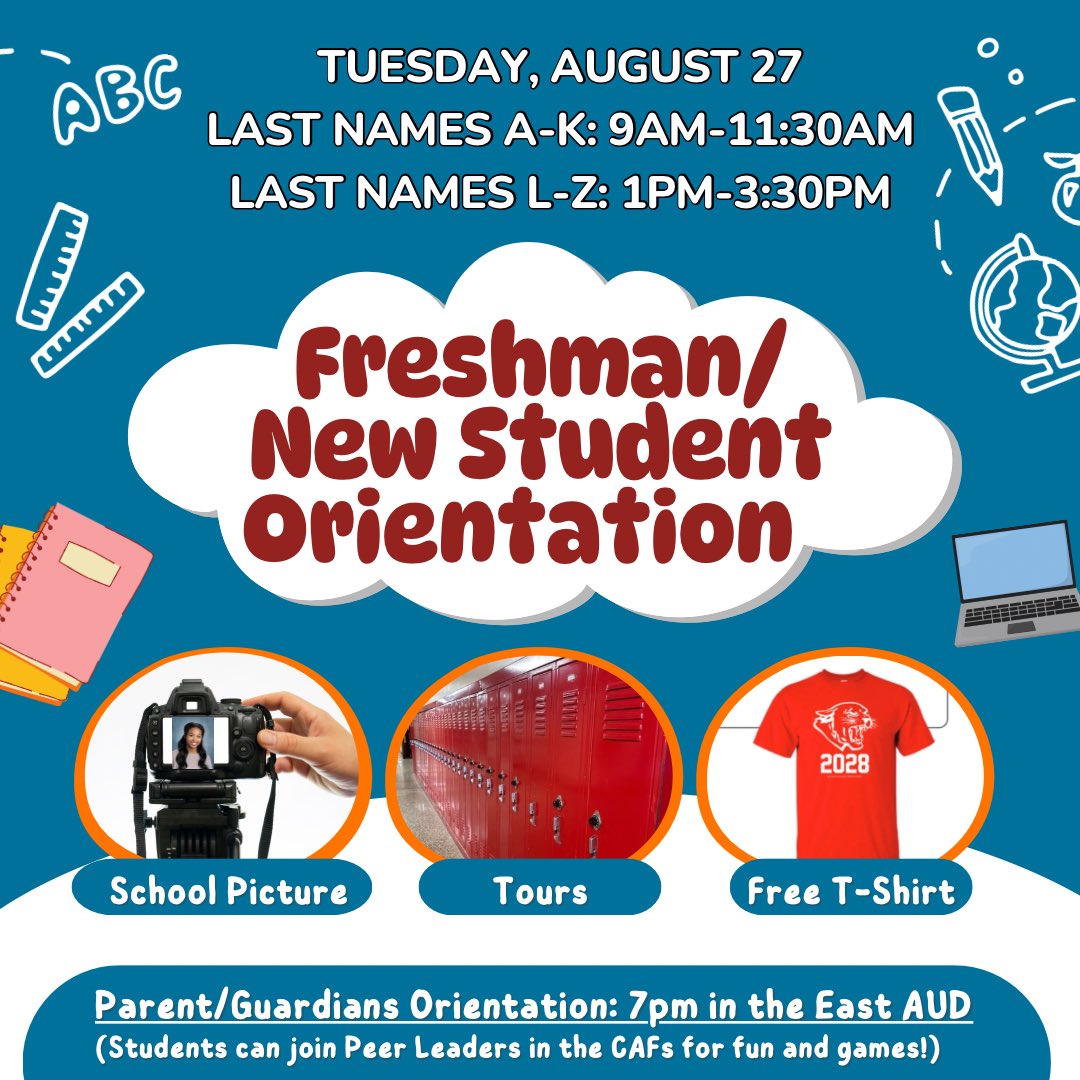 We got a surprise on the last night of New Student Tours: our new Principal, Mr. Finkle, popped by for a visit! Freshman/New Student Orientation is THIS TUESDAY! 

Don’t forget to fill out all the forms on the Genesis Parent Portal to access your schedule.