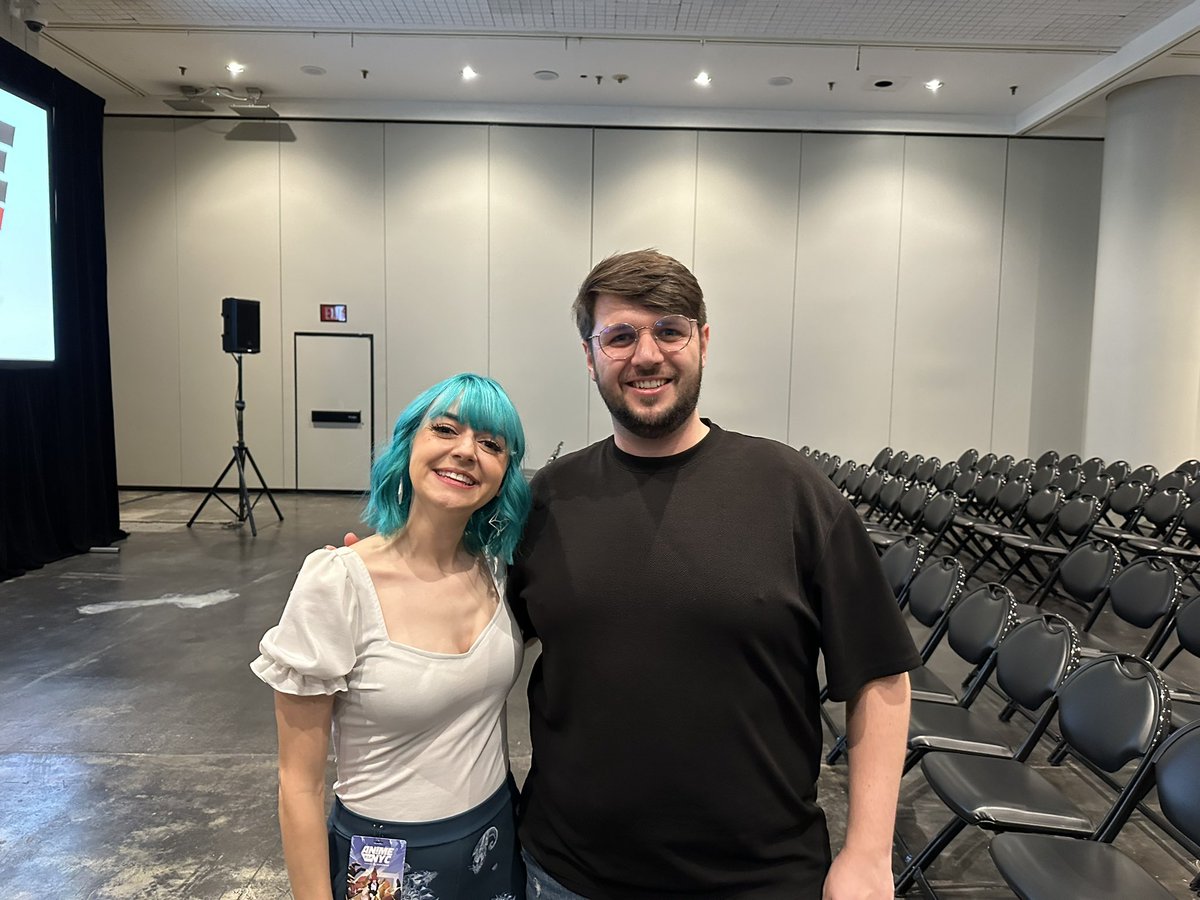 Got to meet <a href="/itsginnydi/">Ginny Di</a> again at #AnimeNYC ! She hosted a great Q&amp;A panel, and wasn’t the sole reason I went to the con 👀😂 can’t believe it’s been over 2 years since our adventure in Alder Glen! #mostlyarmless