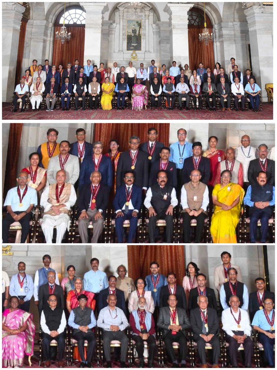 Rondiya Group (@rondiyagroup) on Twitter photo The Rashtriya Vigyan Puraskar: 33 awards presented to Distinguished Scientists in four categories-Vigyan Ratna, Vigyan Shri, Vigyan Yuva, and Vigyan Team-by President of India Droupadi Murmu Jee on Thursday at Rashtrapati Bhavan. Congratulations to all the scientists! <a href="/karandi65/">Abhay Karandikar</a> The Rashtriya Vigyan Puraskar: 33 awards presented to Distinguished Scientists in four categories-Vigyan Ratna, Vigyan Shri, Vigyan Yuva, and Vigyan Team-by President of India Droupadi Murmu Jee on Thursday at Rashtrapati Bhavan. Congratulations to all the scientists! <a href="/karandi65/">Abhay Karandikar</a>