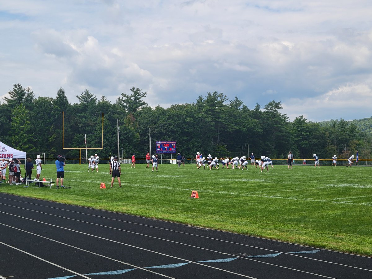 Great day for the first live football action with <a href="/GrimsFootball/">NEC Football</a> and a special thanks to <a href="/JSRHS_Athletics/">John Stark Athletics</a> for lending their facilities.  #gogrims <a href="/NEC_Athletics/">New England College Athletics</a> <a href="/NewEngCollege/">New England College</a>
