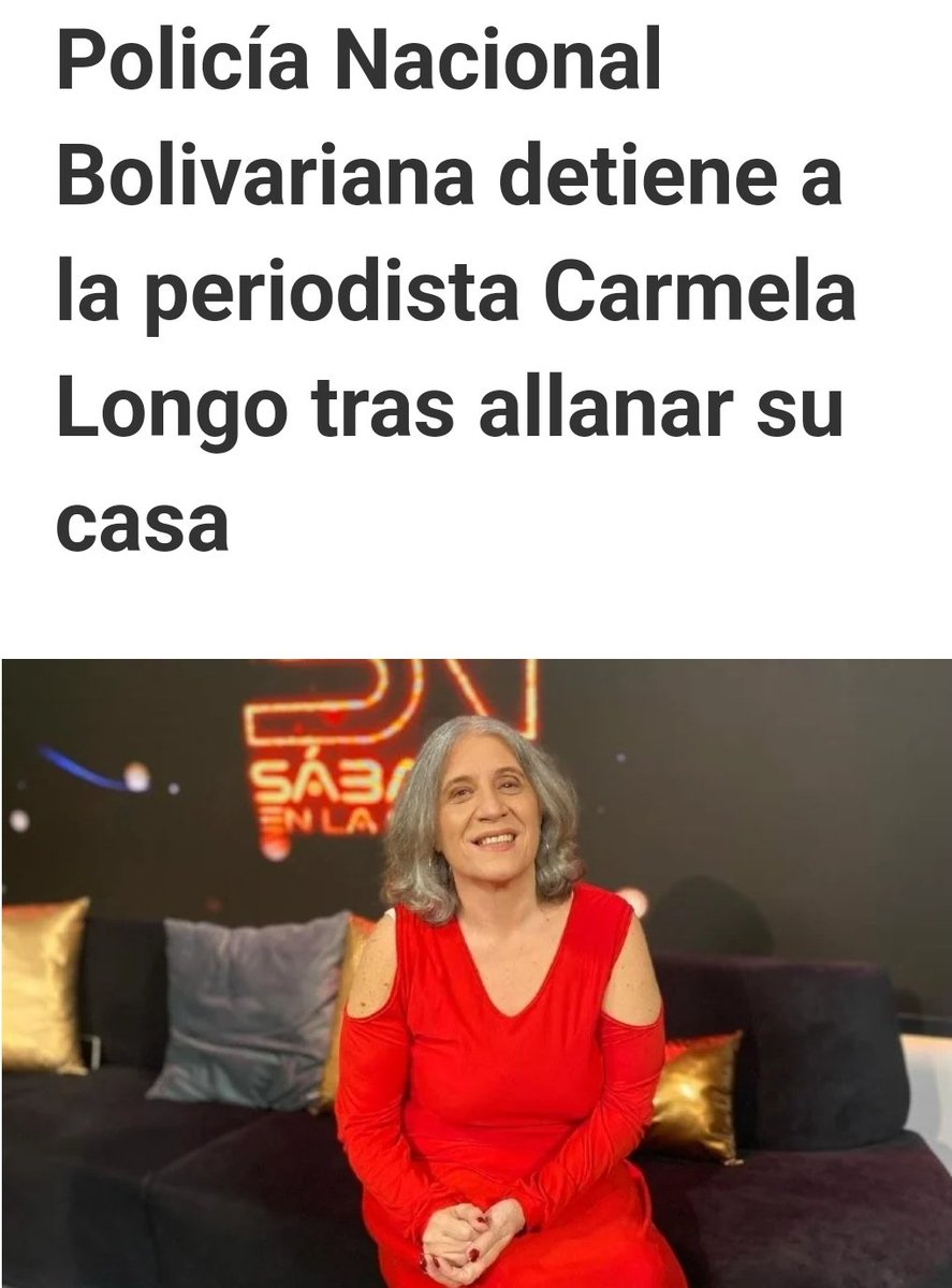 henjlopez's tweet photo. La casa de la periodista Carmela Longo fue allanada este domingo, 25 de agosto, por funcionarios de la Policía Nacional Bolivariana (PNB), denunció el Sindicato Nacional de Trabajadores. https://t.co/sQAf7G1Qw6