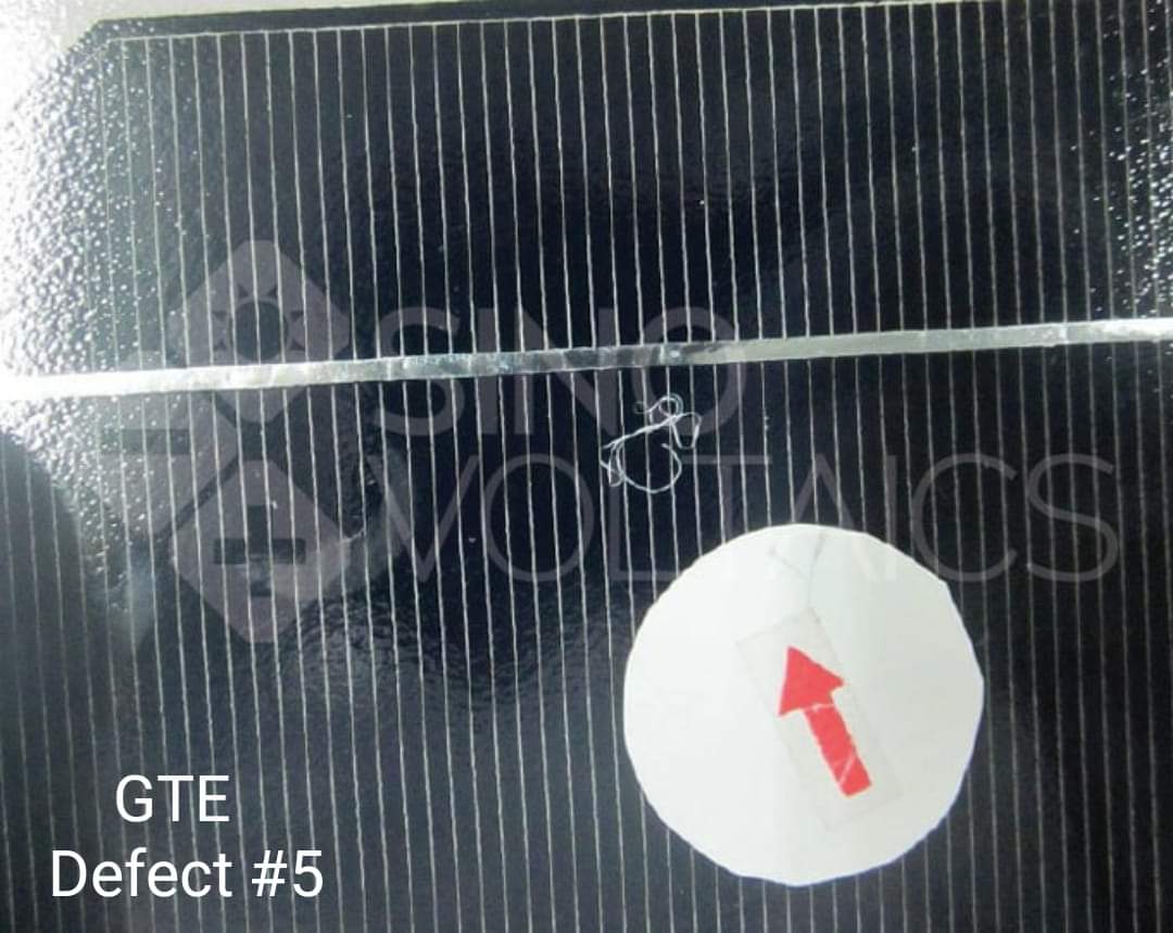 5 Solar Panel Quality Defects you can detect by yourself

Defect #5 – External particles inside the solar module

Another defect you can easily spot yourself are external particles inside the solar module.
These particles may vary, including simple soldering debris (often small