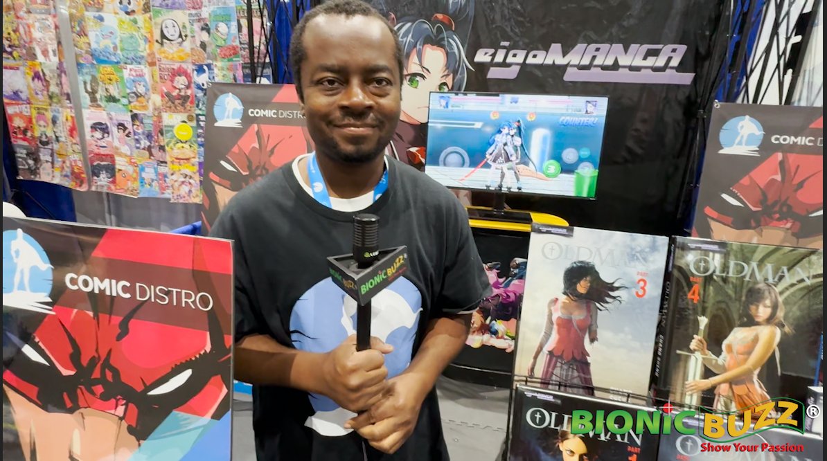 BionicBuzz's tweet photo. Our interview with Austin Osueke of @eigoMANGA & #ComicDistro at #sandiegocomiccon. They are a production and publishing company that specializes in creating original #comicbooks and #digitalmedia. Comic Distro reimagines #comicbook distribution.
https://t.co/1L4H4STNhv https://t.co/jWUV2GggoQ