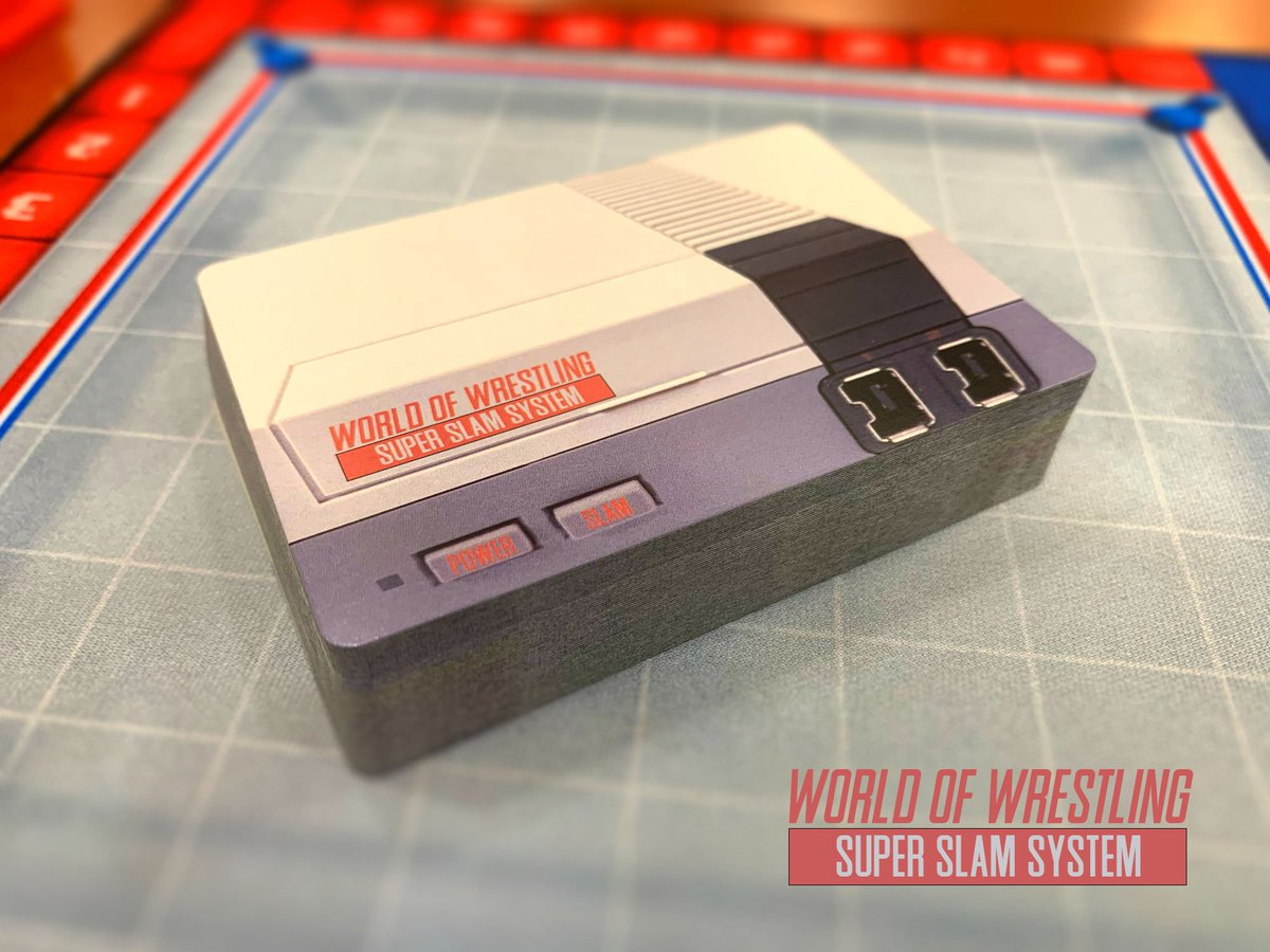 thebrentspivey's tweet image. The #worldofwrestling Super Slam System deck. "NOW YOU'RE PLAYING WITH POWERSLAM!" #prowrestling #boardgame