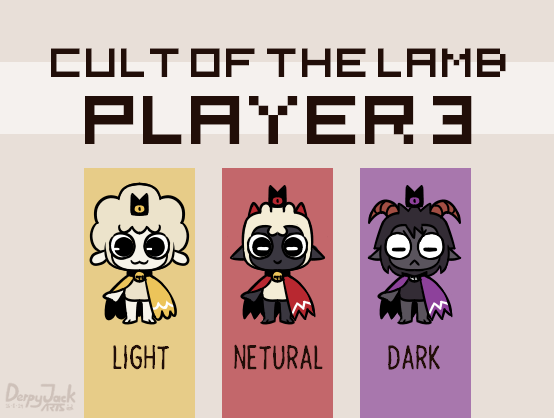 What if there's a Player 3 in COTL and they are a Sheep and the "Light Reflection" of Lamb? Sheep would probably be Lamb's "7 Heavenly Virtues" while Goat are Lamb's "7 Deadly Sins".
#CultoftheLamb #cotl