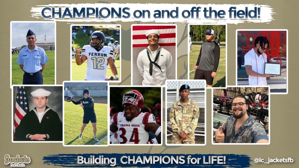 LC_JacketsFB's tweet photo. Jacket Football Alumni - Champions on and off the field. https://t.co/R0Ba0MIgL1