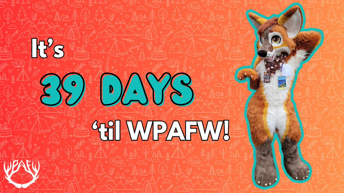 wpafw's tweet photo. YAP! It's only 39 days until we back in the woods again. Pre-reg closes September 20th -- don't forget to reg! 

#wpafw #furrycommunity #furrycon #wpafw2024 https://t.co/uO8eV8cePU