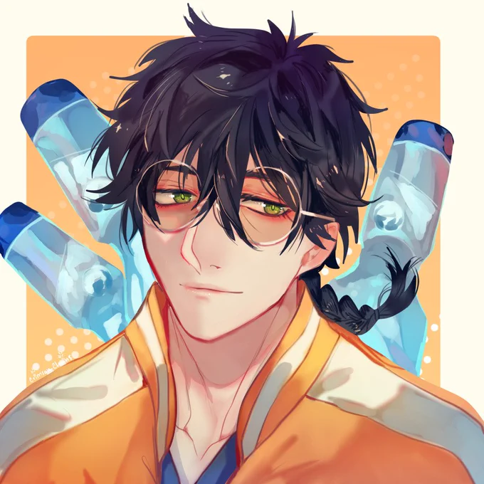 Drew these two again ^^ The orange is a lot of fun to work with :D  #Shishitoren #WINDBREAKER展