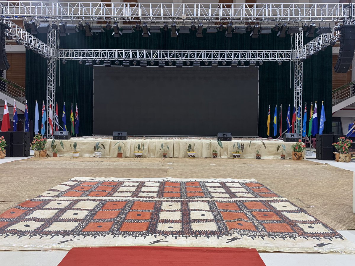 ForumSEC's tweet photo. Malo e Lelei!
The stage is set! The Kingdom of Tonga ready to host the opening ceremony of the 53rd Pacific Islands Forum Leaders Meeting.
Malo ‘aupito to our wonderful hosts for all the hard work behind the scenes!
#TransformativeResilientPasifiki #BuildBetterNow #PIFLM53 https://t.co/3XWQ1rMpbQ