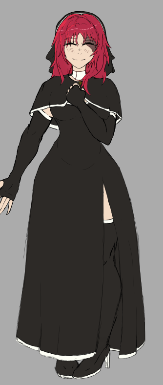 Shy_lies's tweet photo. A few other ocs of mine. Wren the Gargoyle and Leona the Nun. They love each other very much. https://t.co/MJ3dtHZUje