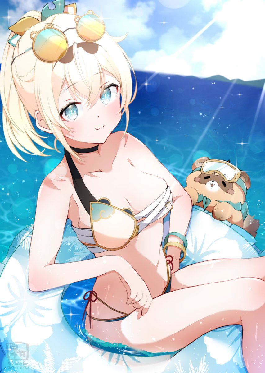風真いろは ,風真いろは(通常) 「水着いろはちゃん デビュー1000日おめでとうございます  #いろはにも絵を #」|皐月@skeb募集中&切り抜き漫画描いてます✌️のイラスト