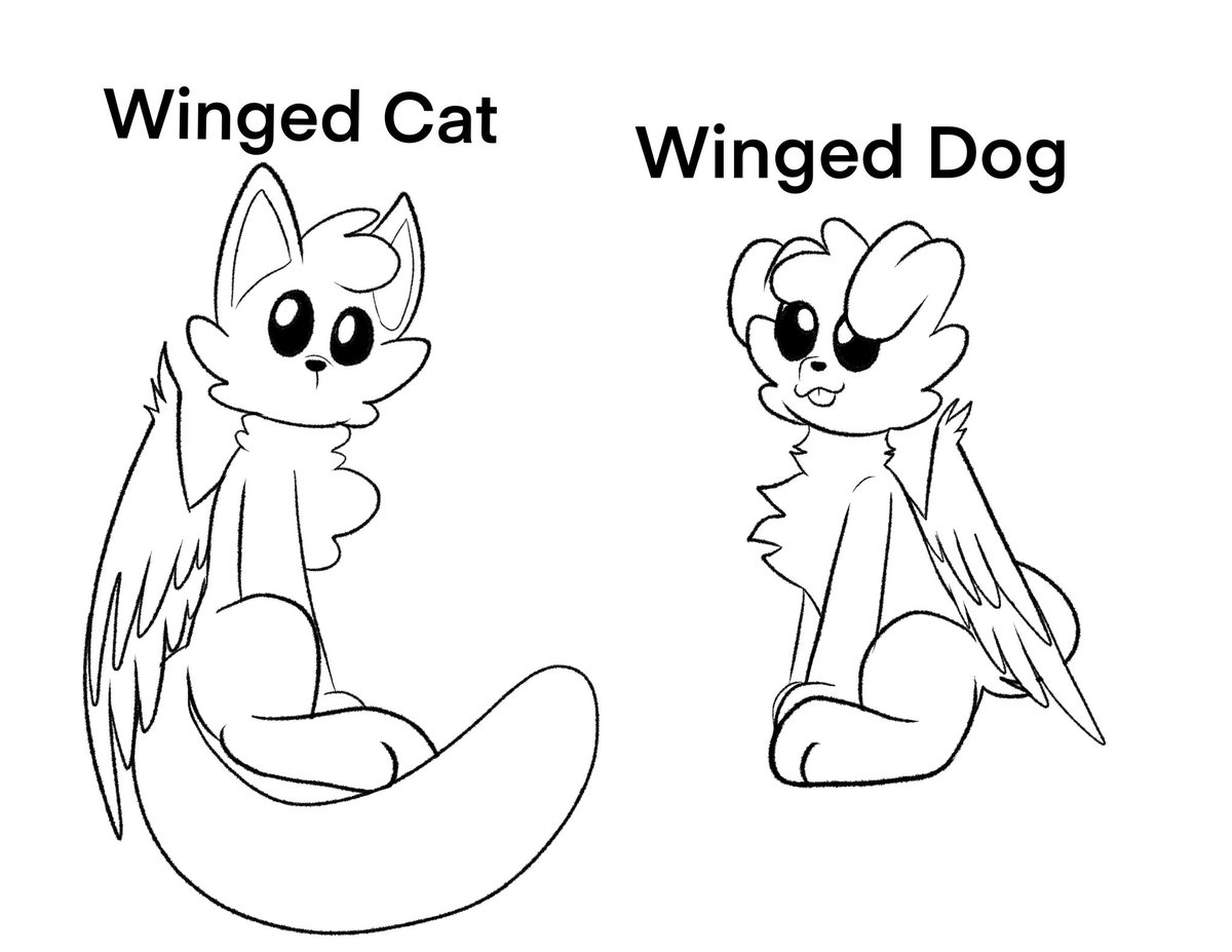 Alycat16387982's tweet photo. Winged Cat And Winged Dog
Tags: #Cat #Wings #Dog #WingedCat #WingedDog #Sketch #Species https://t.co/gHQ5lV1kS7