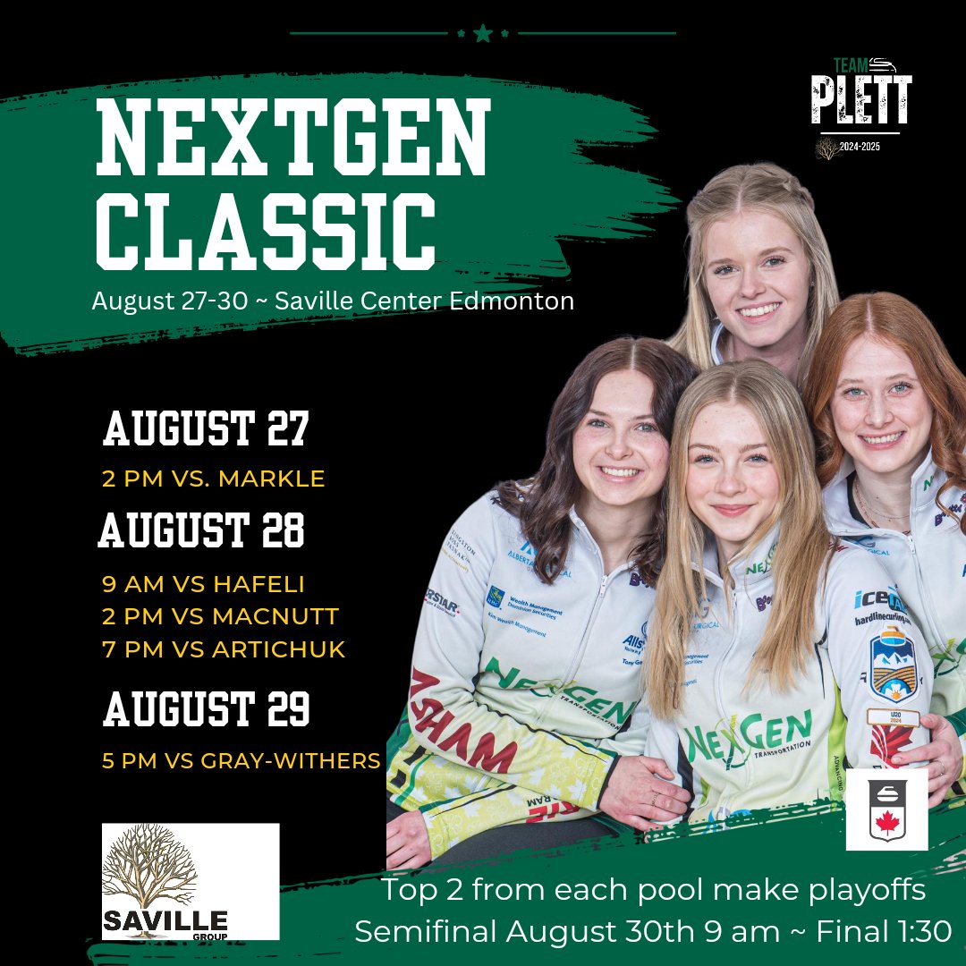 Let the season begin ! Our first event starts off with a bang as we will be competing against the top U25 teams from all across Canada. We are honoured to have been invited the Nextgen Classic hosted by <a href="/CurlingCanada/">Curling Canada</a>, and we are excited to get the season started! 

#topU25 #curl