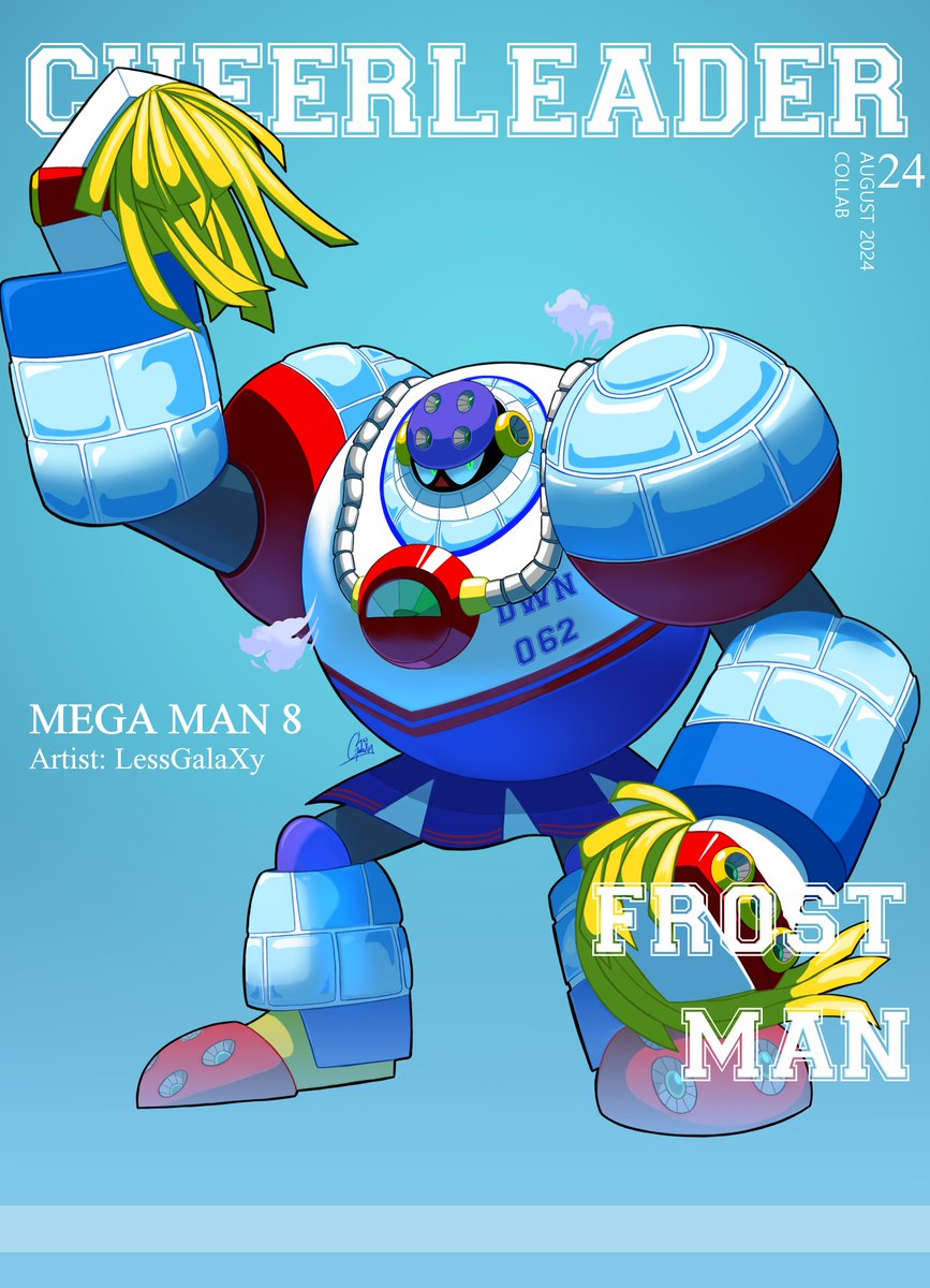 LessGalaXy's tweet photo. #MegaMan #FrostMan #MMCheerleaderCollab #MegaManCheerleader https://t.co/IkjFiRb9NS