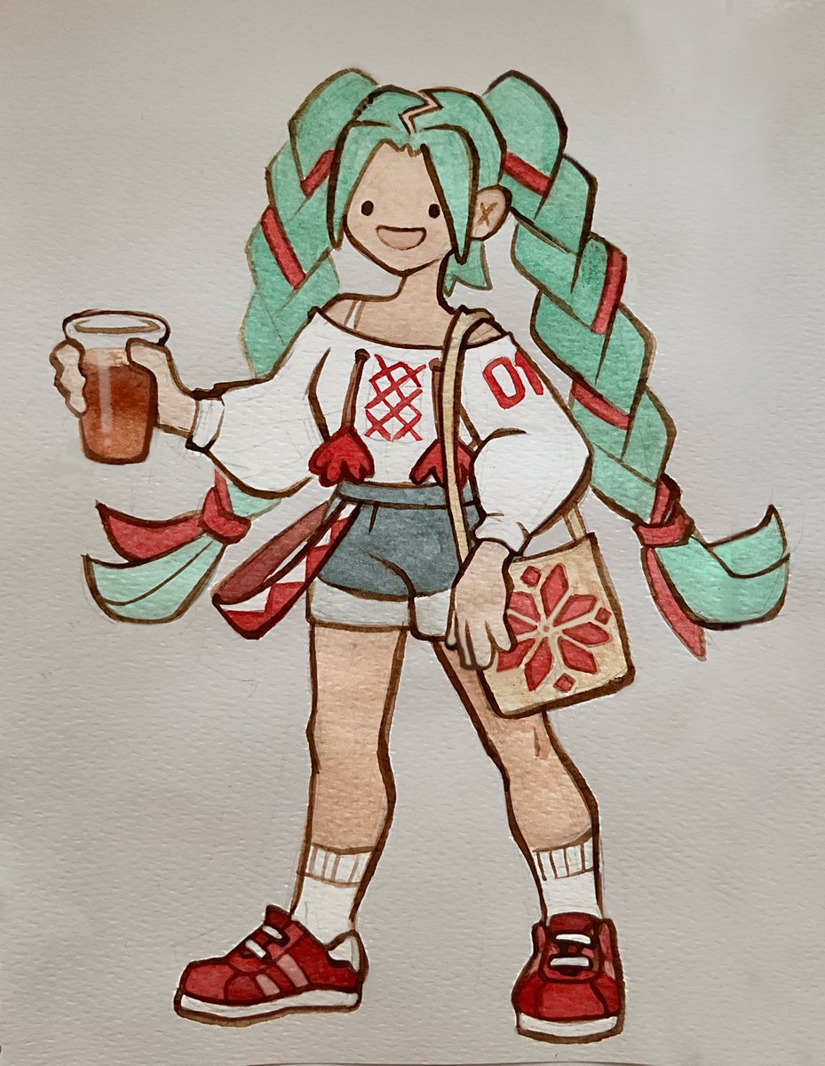 Olga_Skaskevich's tweet photo. Belarusian Miku, enjoying cold kvas :) https://t.co/6WHCWEOvCn