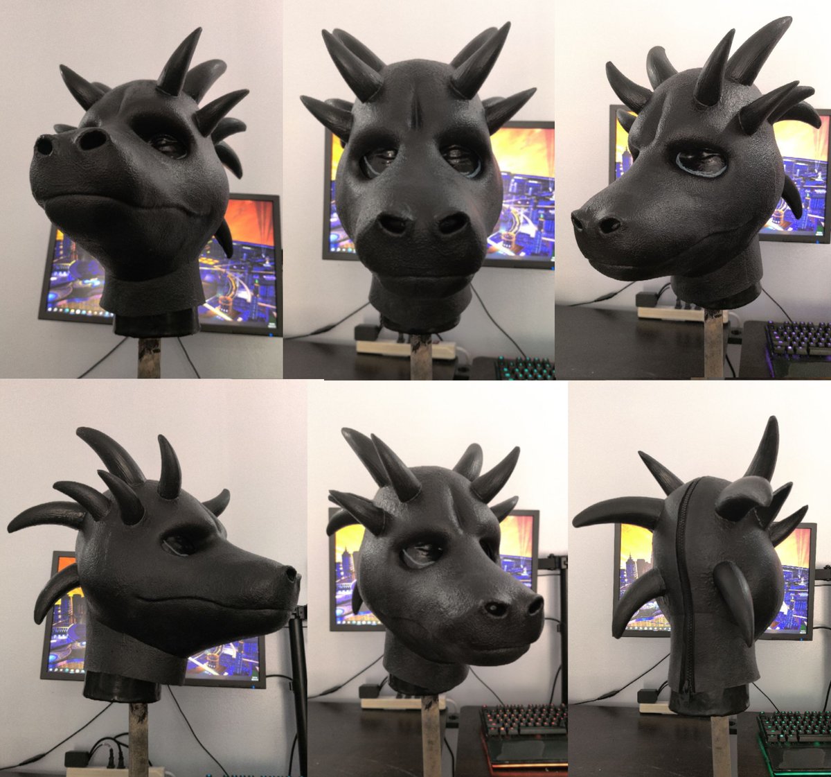 NobleGalacticAD's tweet photo. I am doing a  Rubber Dragon Hood give away. 
(The hood is free, but you must pay the shipping cost to you).

Hood Size, Medium (23 inchs around and brow level)
I will NOT mode or change the hood in any way, it comes as is. 

Closed mouth design, with nose holes for breathing. 

How to enter? You only have to do 3 things to enter, listed bellow.
-You must follow my fursuit and rubber account @NobleGalactic 
-You must Retweet This Post. 
-You must comment, Meowingtons in the comment section bellow. 

The Draw will go till August 31, 12 midnight. Shortly After the Winner will be Announced in the comment section bellow and contacted by me in a DM. If the Winner does not respond with in 72 hours, or cannot pay the shipping cost. A new winner will be drawn.