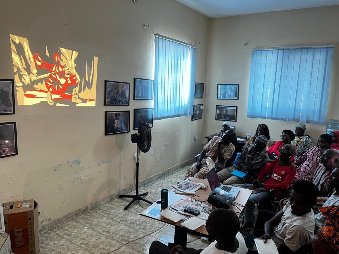 SoloSandengFoun's tweet photo. Our information session on the upcoming Micheal Correa Trial continues in KMC. Yesterday, at the @gambia_vc , Victims were taken through details of the upcoming #CorreaTrialUSA https://t.co/ASz6p6Vxk1