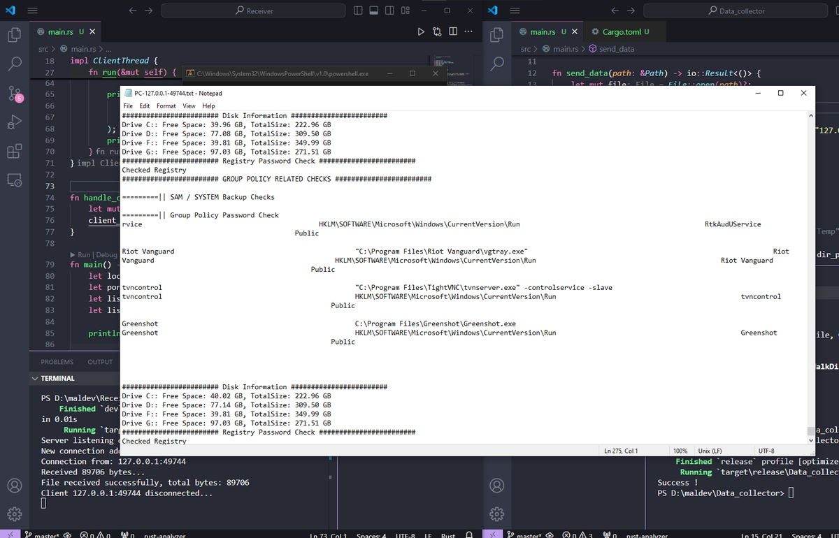 5mukx's tweet photo. InfoGather: Collect Send, the basic information such as System, Process User Network ,Registers etc. .. of windows and self deletes it after reboot.

Code: https://t.co/pL8DYTluMc 

#maldev #rust  #information #redteam #pwn #Pentesting https://t.co/u0InBwsgD8