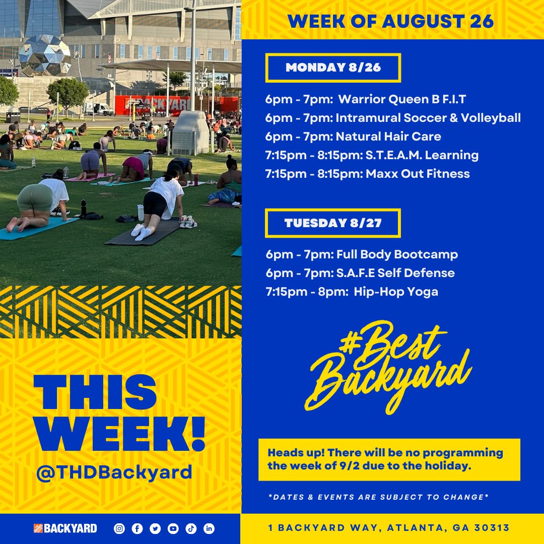 thdbackyard's tweet image. THIS WEEK @ The #BestBackyard! Sign-ups and details are available here: bit.ly/3EZA6HZ