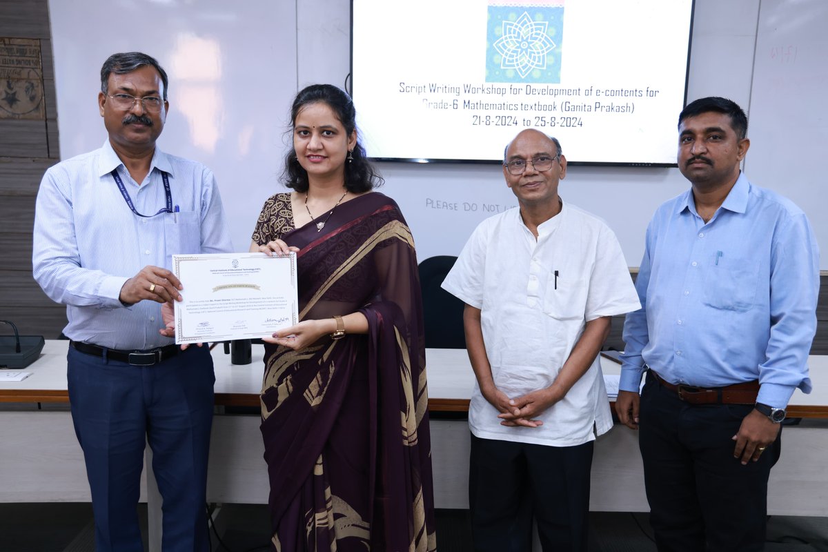 CIET-NCERT conducted a workshop on 'Script Writing for development of e-contents for Grade-6 Mathematics textbook (Ganita Prakash)' from 21 to 25 August, 2024, in face-to-face mode.

Twenty-one participants from different organizations actively participated in the program.

The