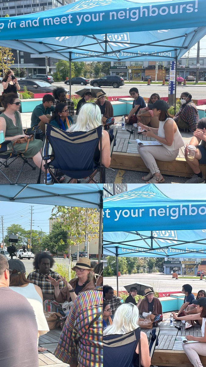 Community members from Wexford neighbourhood in #Scarborough share their experiences regarding pedestrian safety in the neighbourhood at our event today at <a href="/plaza_pops/">plazaPOPS</a> #TheGreenLineTO