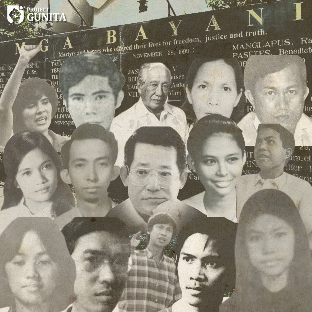 ProjectGunitaPH's tweet photo. Pagpupugay sa lahat ng mga martir at bayani na nag-alay ng kanilang buhay upang ipaglaban ang tunay na kalayaan at demokrasya sa panahon ng diktadurang Marcos.

Sa kanilang halimbawa, hindi na lamang simpleng konsepto ang kabayanihan.

#DefendHistoricalTruth https://t.co/oXTHUXkeV4