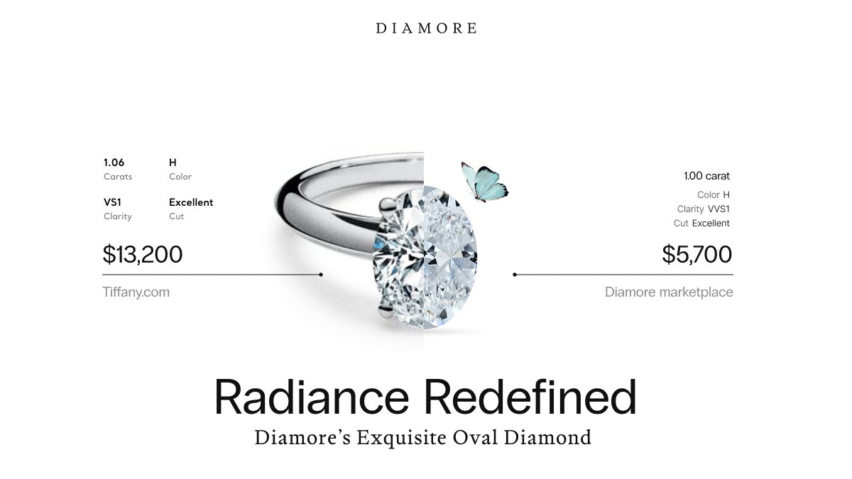 💎 𝐑𝐚𝐝𝐢𝐚𝐧𝐜𝐞 𝐑𝐞𝐝𝐞𝐟𝐢𝐧𝐞𝐝: 𝐃𝐢𝐚𝐦𝐨𝐫𝐞'𝐬 𝐄𝐱𝐪𝐮𝐢𝐬𝐢𝐭𝐞 𝐎𝐯𝐚𝐥 𝐃𝐢𝐚𝐦𝐨𝐧𝐝 💎

Diamore is a special supplier of natural diamonds, all certified by GIA for their quality. Top brands use these diamonds in their jewelry. On our marketplace, you can always