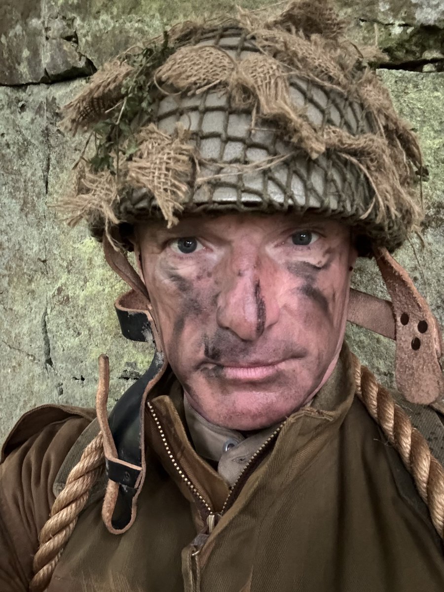 PhilLowes's tweet photo. Playing a downed parachutist for the Battle Walks at Belsay Hall. https://t.co/L8TL0sh6vy