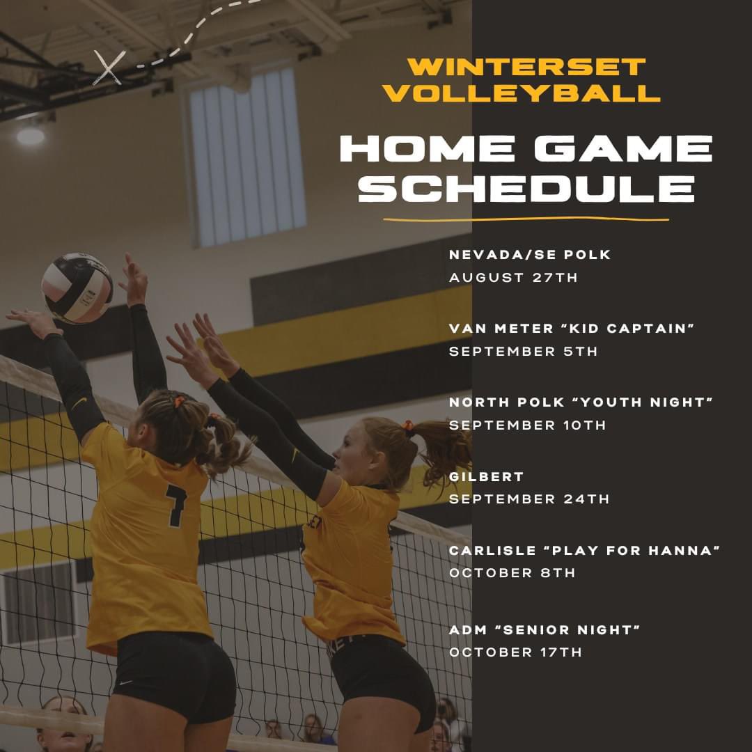 WintersetVB's tweet photo. Our first game is approaching quickly!

Check out our home game schedule.

Mark your calendar and see you there! https://t.co/eDtNOO2agc