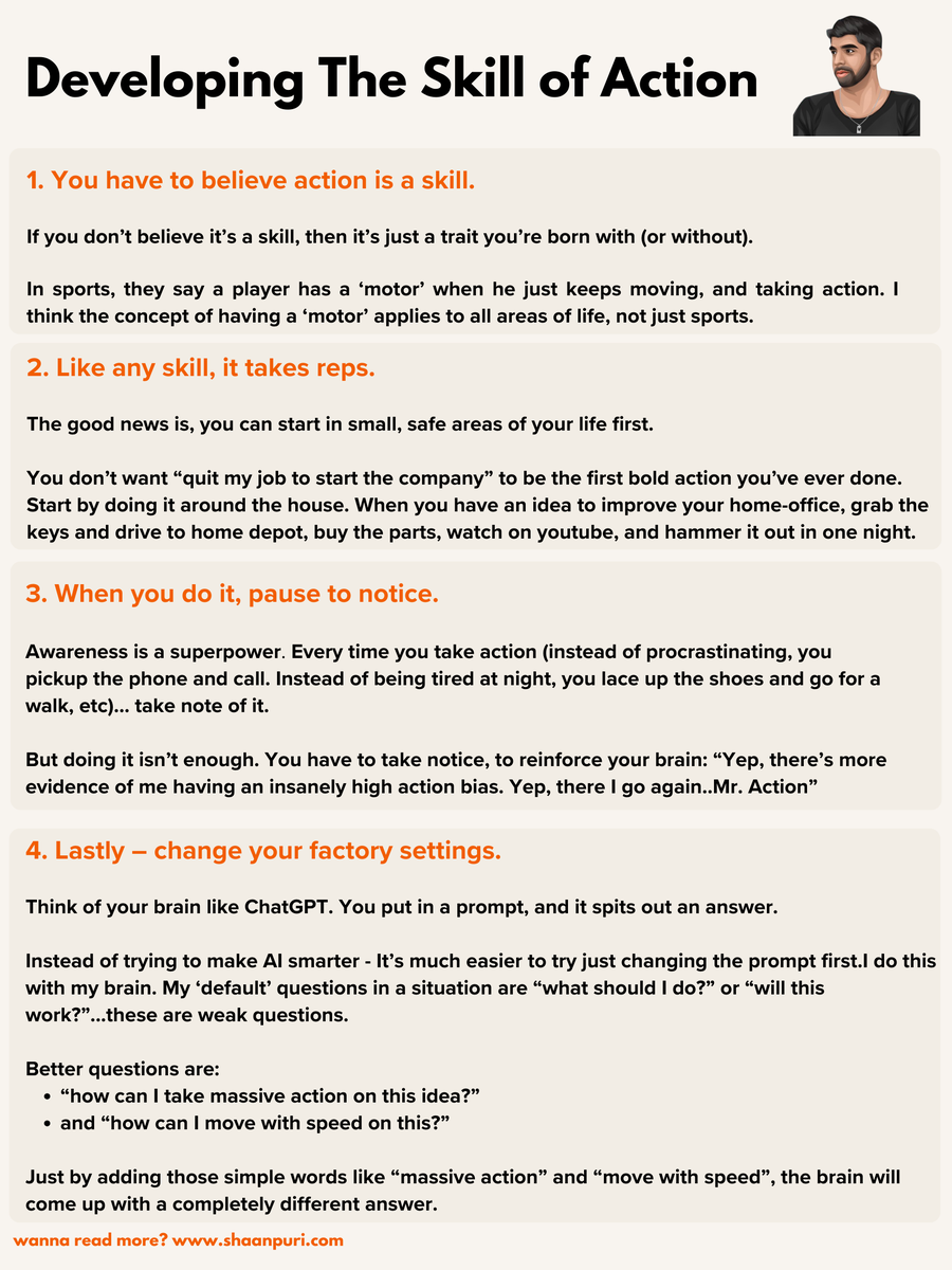 Action is a skill. 

How to become high-action: