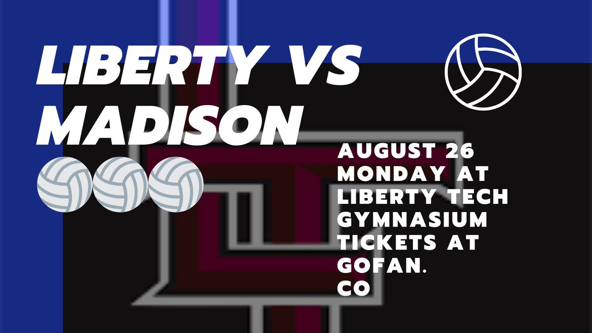 In-County Volleyball Match Monday, August 26, 5pm game start time at Liberty Tech Gymnasium. #LibertyTech vs. Madison.  Tickets at GoFan.co Come out and support our #LadyCrusaders! <a href="/JMCSchools/">Jackson-Madison County Schools</a> <a href="/JmcssA/">JMCSSAthletics</a> <a href="/LTMHSCrusaders/">Liberty Tech</a>