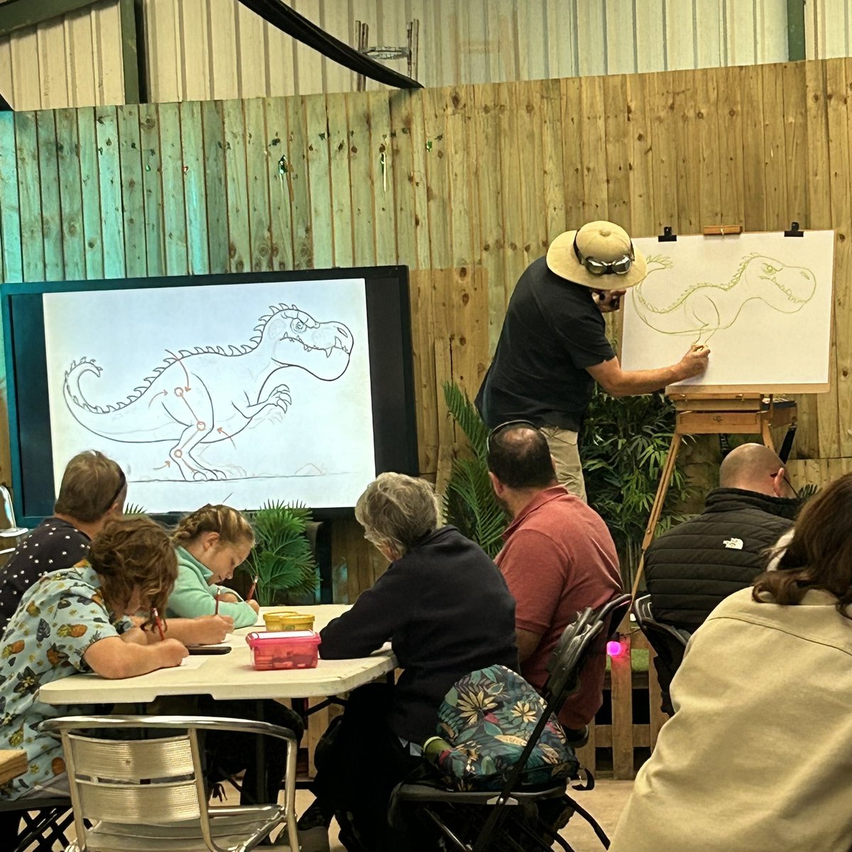 CourtInABook's tweet photo. A dino-tastic day at @HooFarmTelford with @JonnyDuddleDum 🦖🦕

Readalongs, drawalongs and dino-antics galore, Jonny shared #Gigantosaurus and #DoodleWithDuddle with lots of excited families 📚 https://t.co/OYul9YocWl