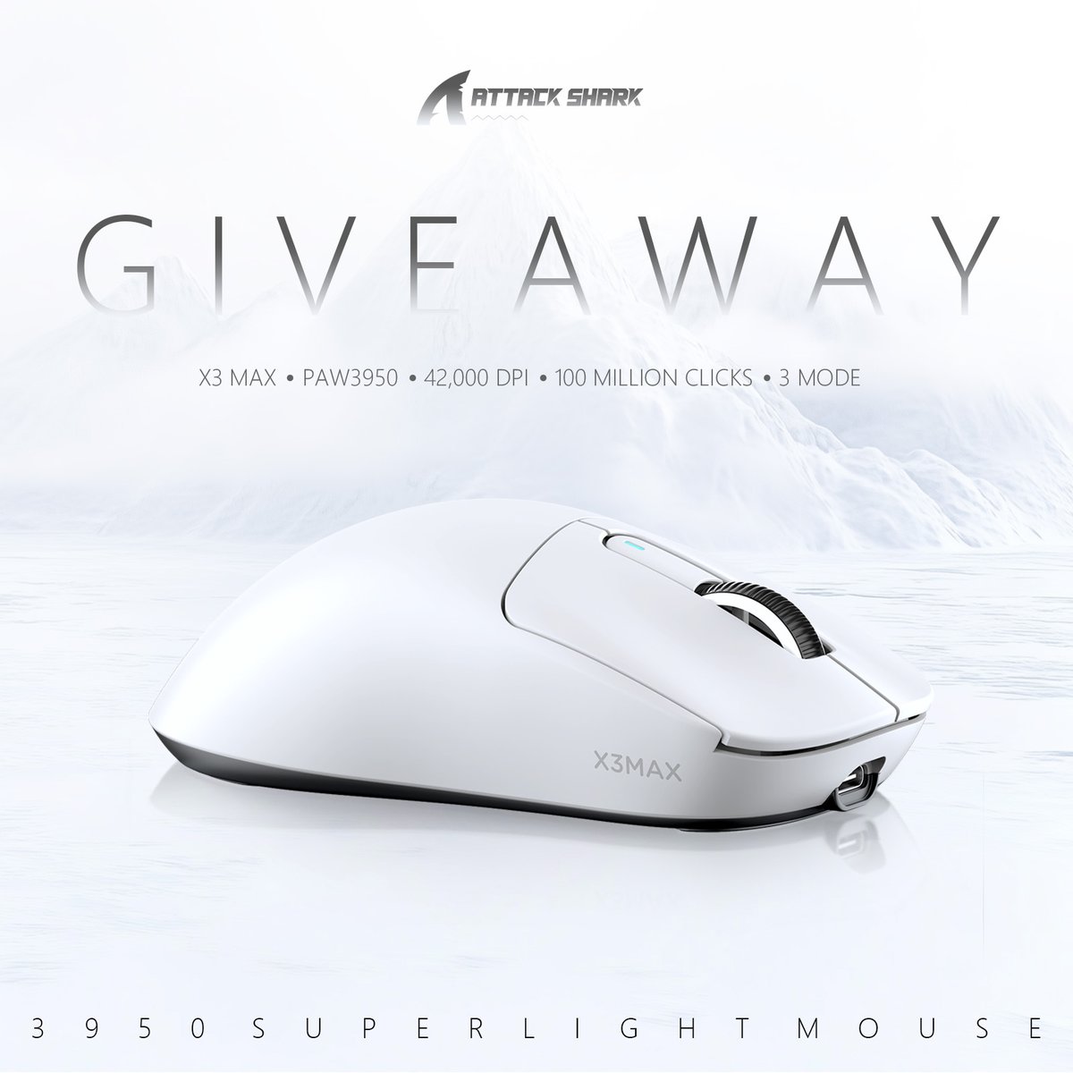 ✨ATTACK SHARK X3MAX Mouse Giveaway✨

🏆1 Winner will be receiving a X3MAX Mouse (PAW3950 Sensor)

🌟To Enter:  
1⃣ Follow <a href="/ATTACKSHARKGEAR/">ATTACK SHARK</a> 
2⃣ Like❤️&amp; Retweet🔁
3⃣ Tag 2 friends in the comments

📅Ends: Sep 6th, 2024
👑Winner will be drawn in the picker

X3MAX Link
Website: