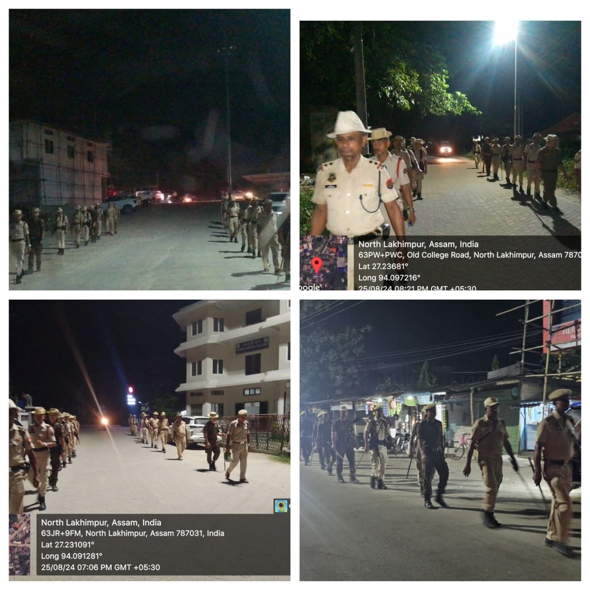 lakhimpurpolice's tweet photo. Foot patrolling being carried out throughout the district to ensure safety of the public and to maintain law &amp; order situation.
#জনহিতজনসেৱাৰ্থে
@CMOfficeAssam 
@himantabiswa 
@DGPAssamPolice 
@gpsinghips 
@assampolice https://t.co/ZXlYvTQYbv