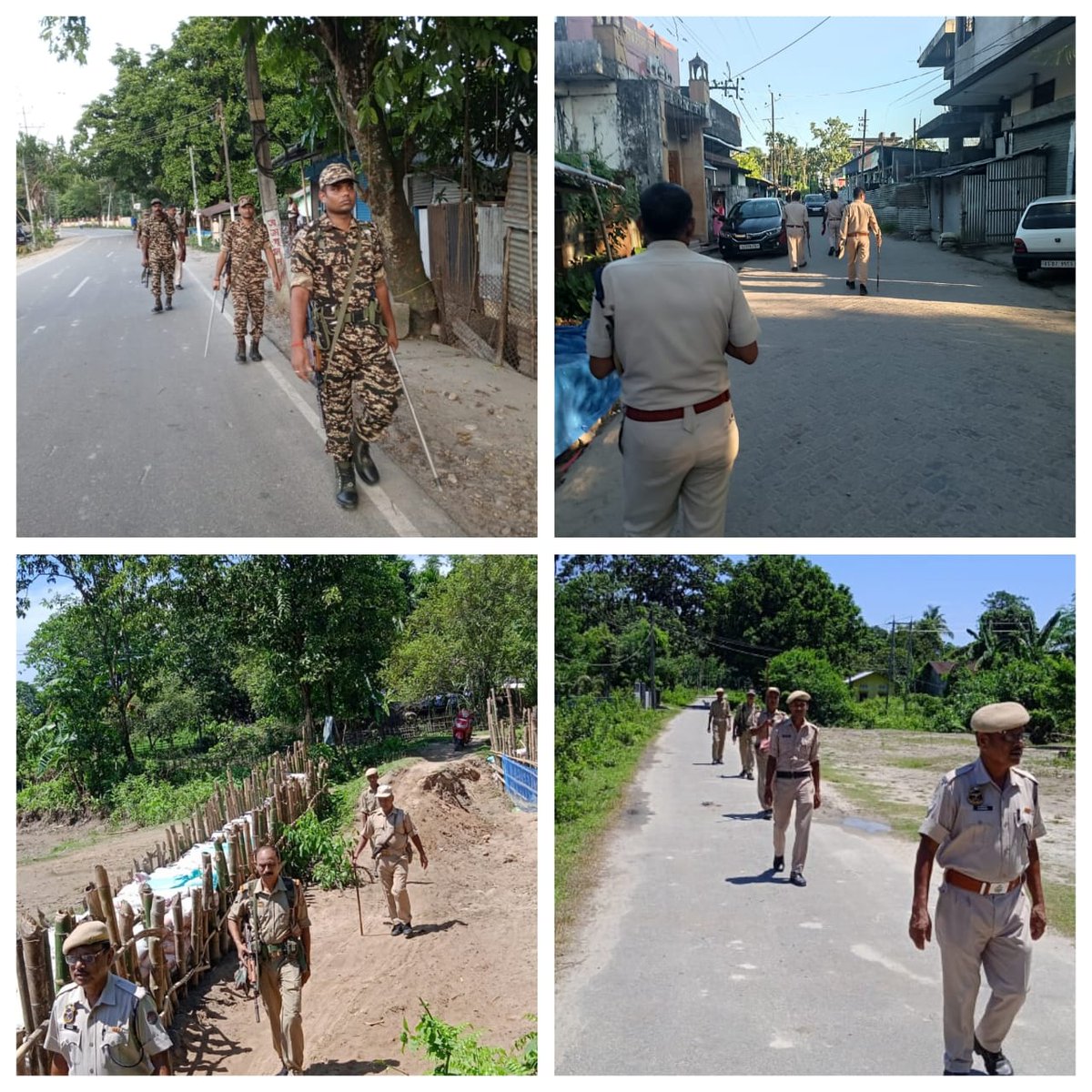 lakhimpurpolice's tweet photo. Foot patrolling being carried out throughout the district to ensure safety of the public and to maintain law &amp; order situation.
#জনহিতজনসেৱাৰ্থে
@CMOfficeAssam 
@himantabiswa 
@DGPAssamPolice 
@gpsinghips 
@assampolice https://t.co/ZXlYvTQYbv