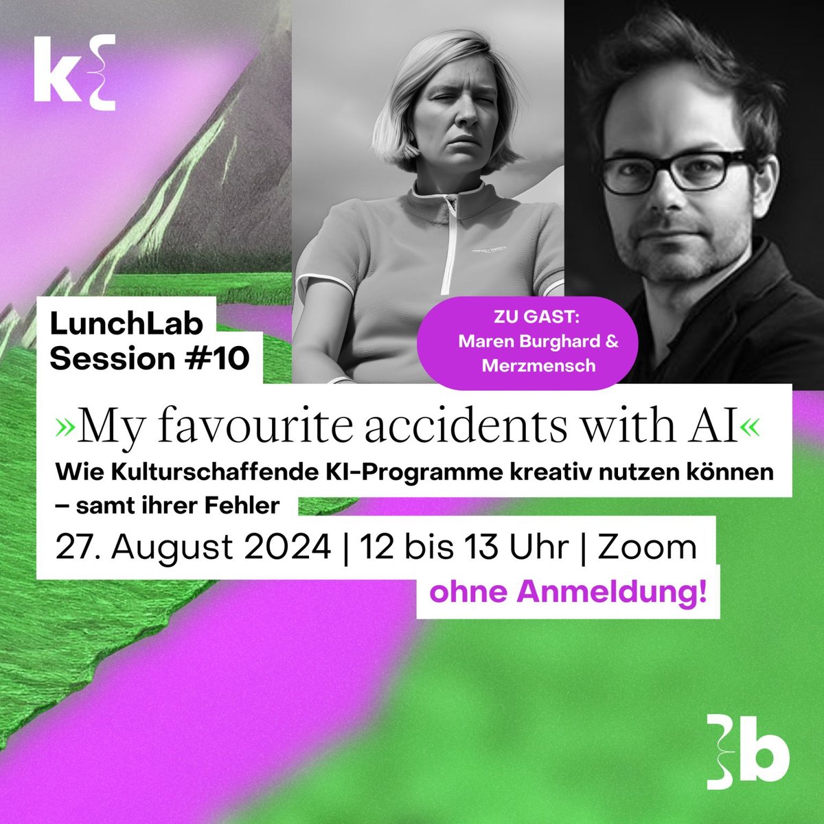 Merzmensch's tweet photo. #KI Fortschritte sind enorm, doch oft faszinieren die #Unperfektheiten. Entdeckt am 27. August, wie #KI-„Unfälle“ Kunst schaffen. #LunchLab mit MarenBurghard &amp; @Merzmensch. Kostenlos auf Zoom!

📅 27. August 2024 | 12-13 Uhr 
https://t.co/vh5y750M3J https://t.co/AhPISevoWv