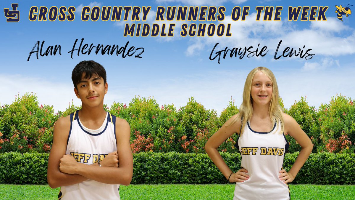 Jeff Davis XC (@jeffdavis_xc) on Twitter photo Congrats to our Runners of the Week!!!
HSB - Konnor Munsayac
HSG - Ellie Kate Marchant
MSB - Alan Hernandez
MSG - Graysie Lewis
#invested Congrats to our Runners of the Week!!!
HSB - Konnor Munsayac
HSG - Ellie Kate Marchant
MSB - Alan Hernandez
MSG - Graysie Lewis
#invested
