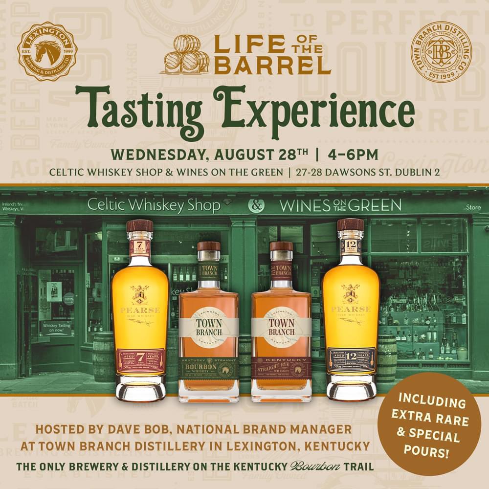 Dave Bob, National Brand Manager of Lexington Brewing &amp; Distilling Co. will be traveling to Dublin, Ireland to host a one-of-a-kind complementary tasting experience at the iconic Celtic Whiskey Shop bringing award winning small batch Kentucky Bourbon and Irish Whiskey together!🥃