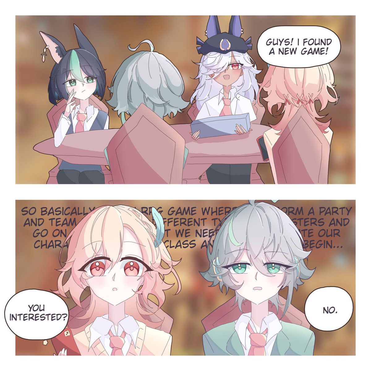 CryMelodi's tweet photo. I don't read enough fanfiction to be able to write good dialogue

Uhh school au alhaitham x kaveh (kinda) because this scenario would not work in canon

#kavetham #haikaveh #Genshin #alhaithamkaveh #kaveh #alhaitham #Tighnari #cyno https://t.co/dd6q7KoDqm