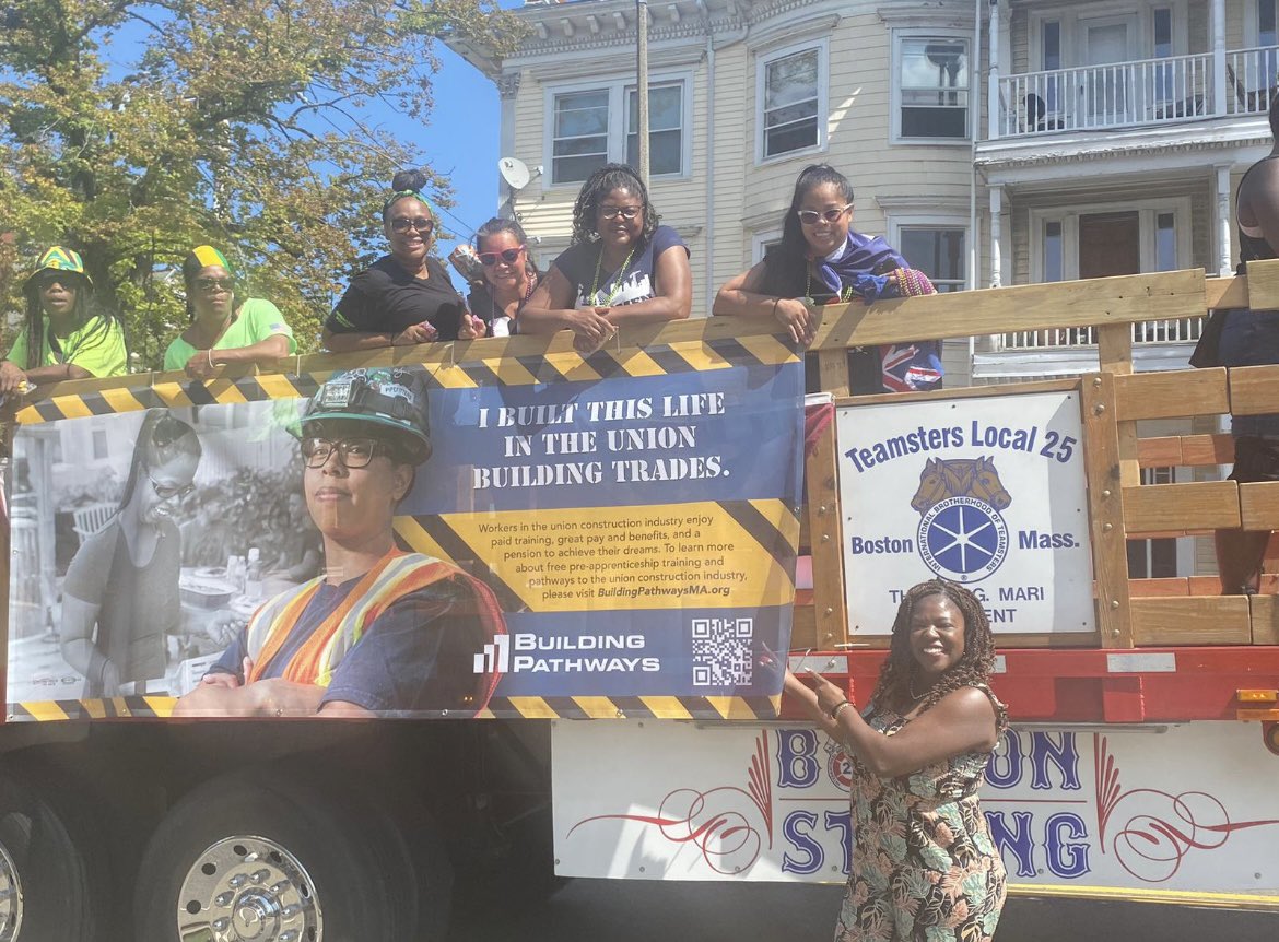 SavyD617's tweet photo. Thank you again @Teamsters25 @BldgPathways @MetroBTC @Ruthzee @Pipefitters537 we had a great time walking the Caribbean Festival and representing the Building trades #unionstrong “I built this life in the UNION BUILDING TRADES” https://t.co/thjdd6DSh0