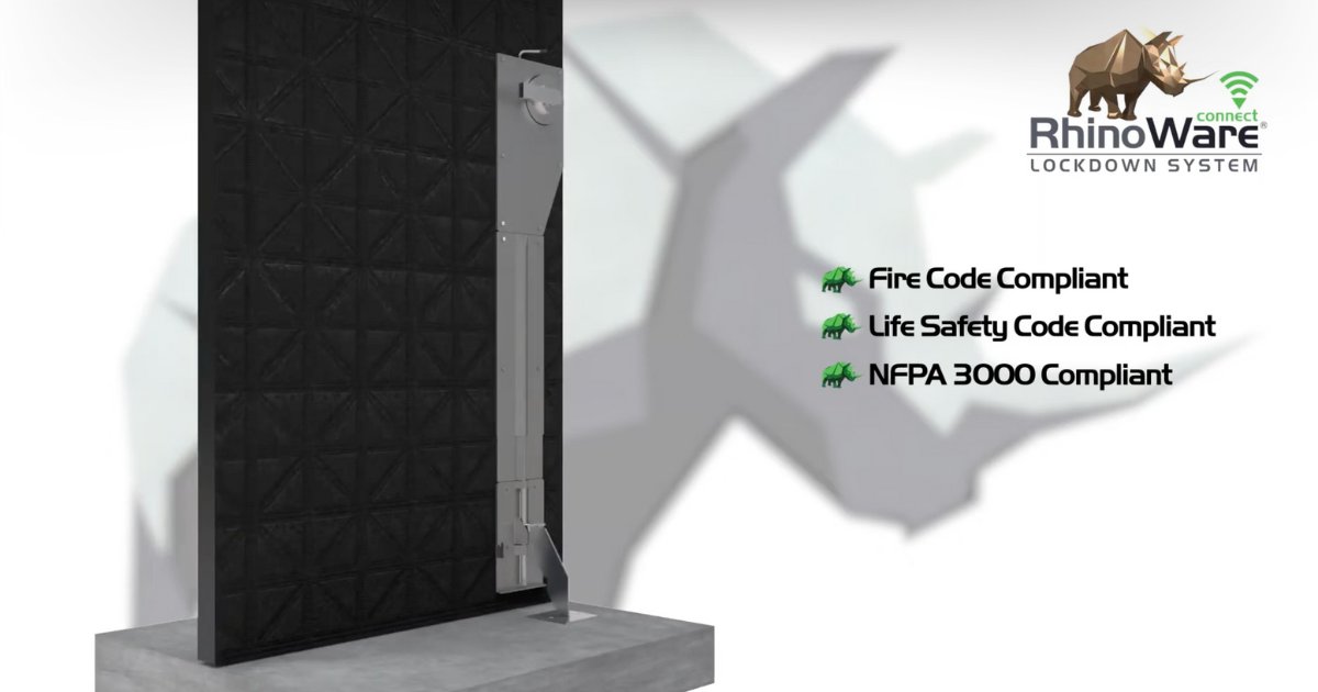 Campus_Safety01's tweet image. The RhinoWare® Lockdown System locks down spaces in one second, providing high resistance. It&apos;s the only fully code-compliant auxiliary door barricade system, trusted by fire officials, law enforcement, and security executives. #LockdownSystem bit.ly/3wqa0aU