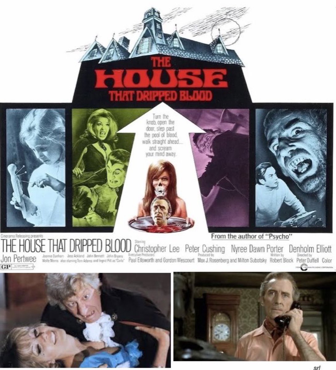 SaveRedlandLibr's tweet photo. 9pm TODAY on #LegendXtra
The 1971 #Anthology #Horror film🎥 “The House That Dripped Blood” directed by #PeterDuffell and written by #RobertBloch & #RussJones
🌟#ChristopherLee #PeterCushing #DenholmElliott #IngridPitt #NyreeDawnPorter #JonPertwee #JossAckland https://t.co/uSQ14fmXQx