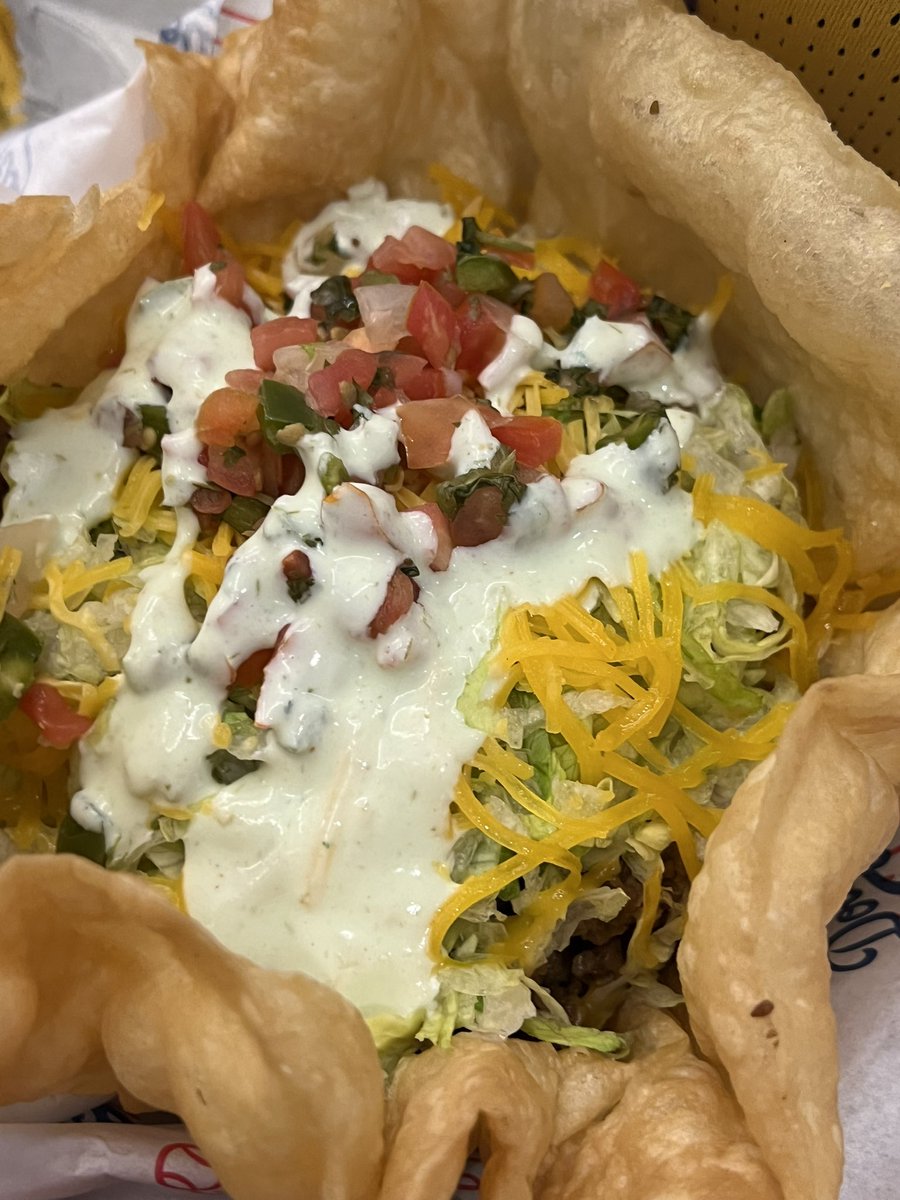 DJ_JonB's tweet photo. @Dodgers how is this a plant based taco salad but it’s real cheese? https://t.co/3Zqq6FFcwJ