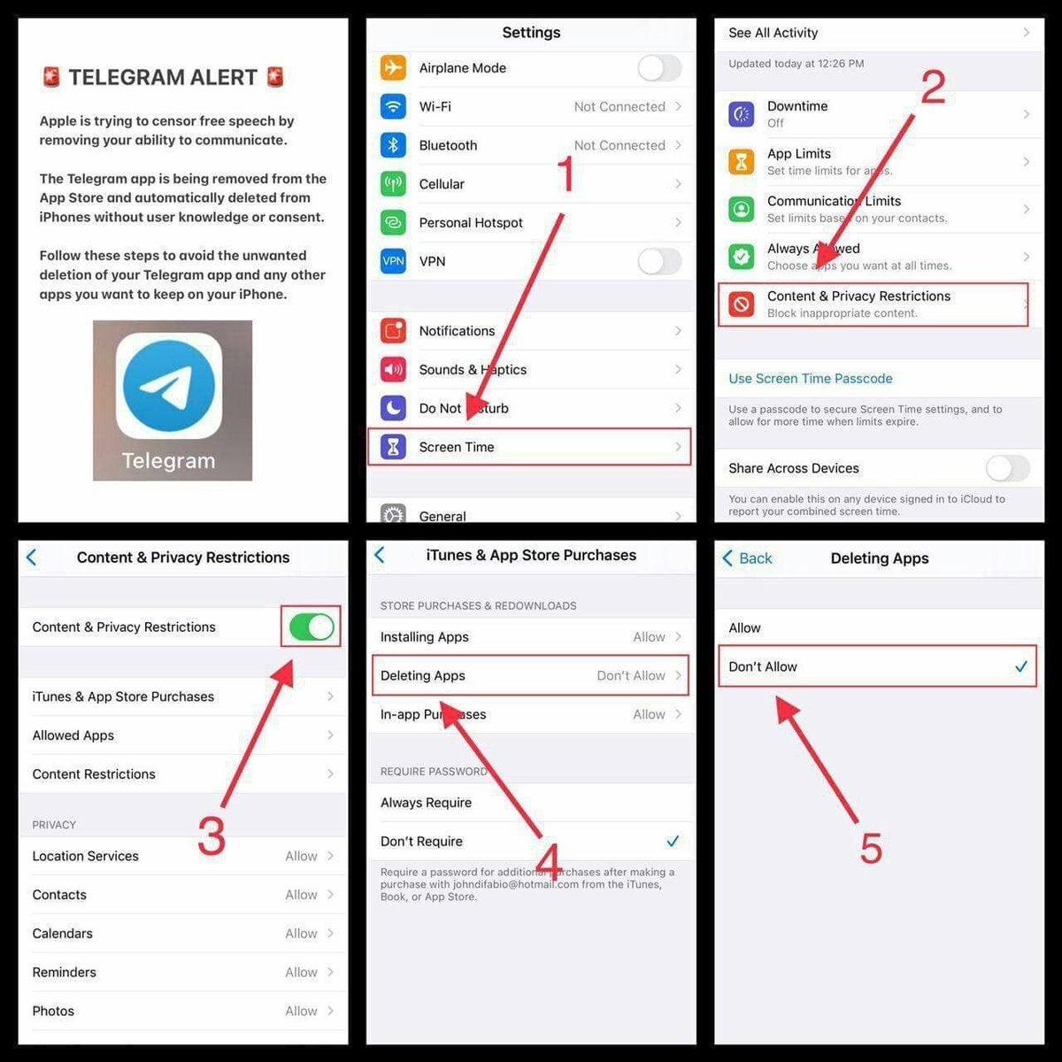 250smurf's tweet image. 🚨PSA:  &quot;Apple is trying to censor free speech...

The Telegram App is being removed from the App Store and automatically deleted from iPhones...

👉Follow these steps to avoid the unwanted deletion of your Telegram app and any other apps...&quot;

#iPhone #iOS #PulseChain #Ethereum