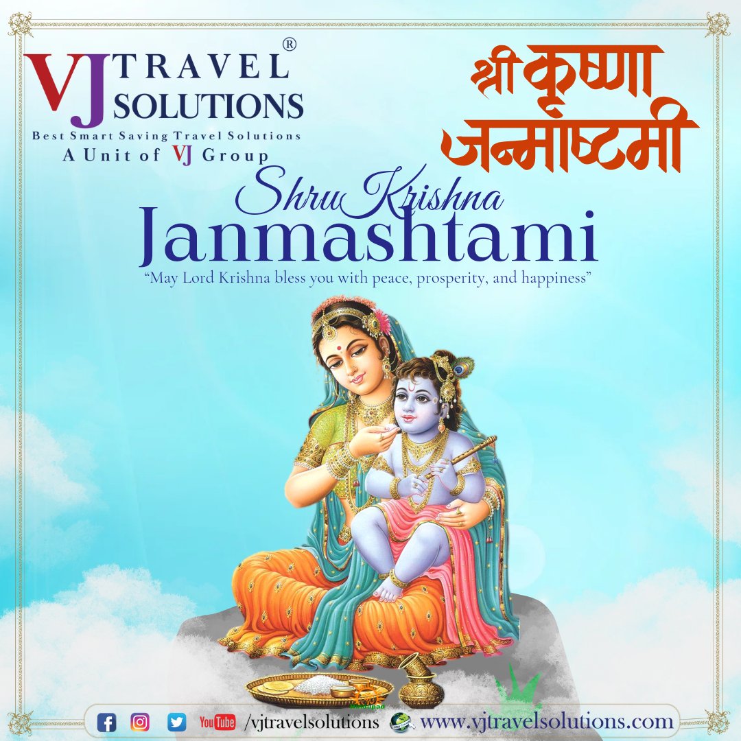 VJTSOfficial's tweet photo. 🌟 Celebrate Shri Krishna Janmashtami with VJ Travel Solutions®! 🌸 Explore Mathura &amp; Vrindavan, where history and devotion meet. Book your divine journey today and enjoy exclusive discounts! ✨ #KrishnaJanmashtami #VJTravelSolutions #HinduHeritage #SpiritualJourney https://t.co/mN4lhMZ5gr